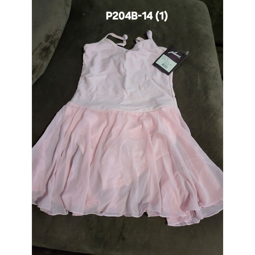 Pink Plume Camisole Skirted dance Leotard - P204B SIZE 14